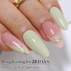 Double Rhythm close-up of cured nail showing high-gloss, chip-resistant benefit