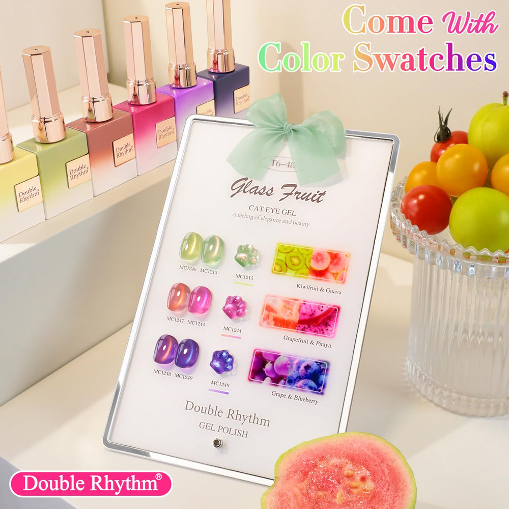 Double Rhythm brush applying smooth gel polish with even coverage benefit