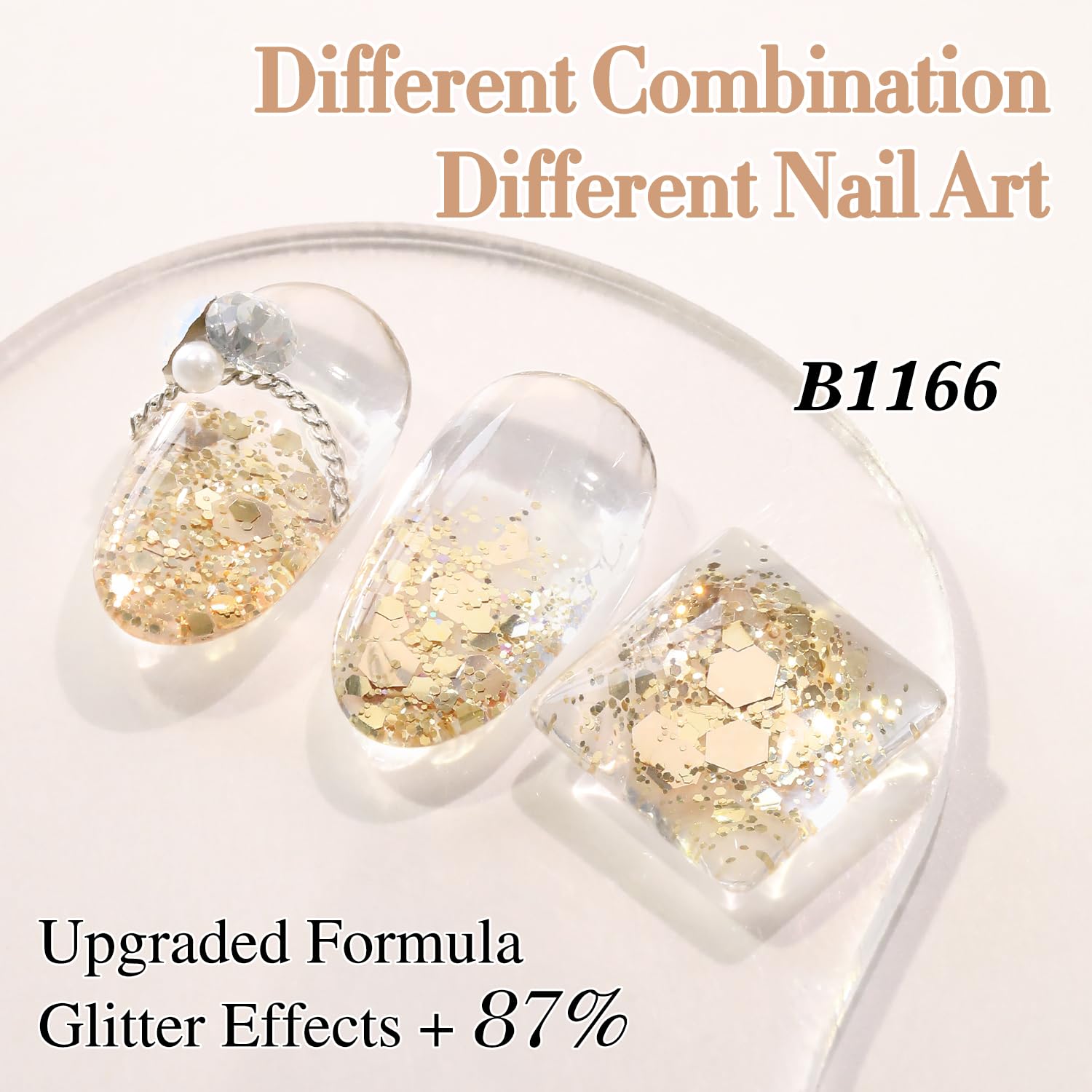 Double Rhythm close-up of glitter texture showing micro-fine particles for smooth finish