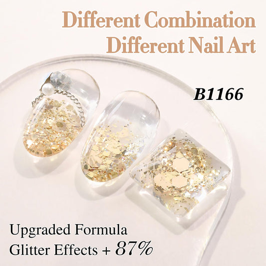 Double Rhythm close-up of glitter texture showing micro-fine particles for smooth finish
