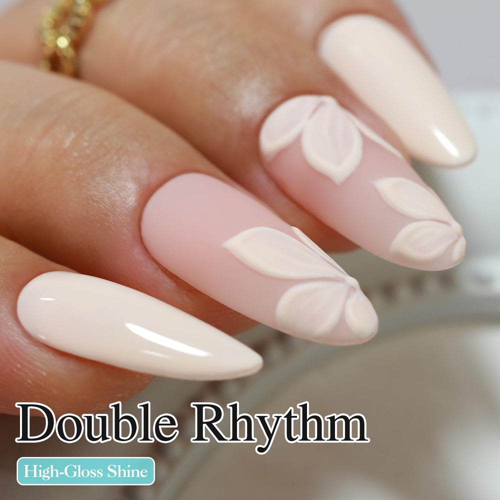 Double Rhythm color swatch on display strip showing true shade result