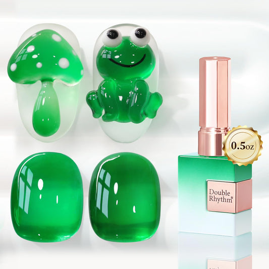 Double Rhythm bottle front view showing crystal green color and glossy benefit