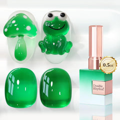 Double Rhythm bottle front view showing crystal green color and glossy benefit