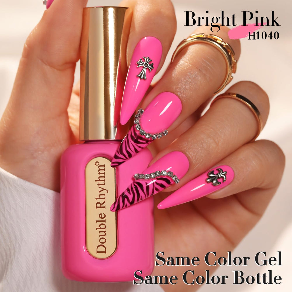 Double Rhythm cured nail closeup illustrating glossy finish and chip-resistant benefit