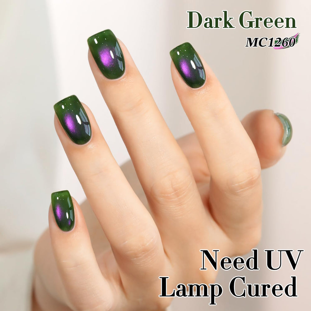 Double Rhythm cured nails lifestyle shot showing durable glossy cat-eye effect