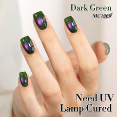 Double Rhythm cured nails lifestyle shot showing durable glossy cat-eye effect