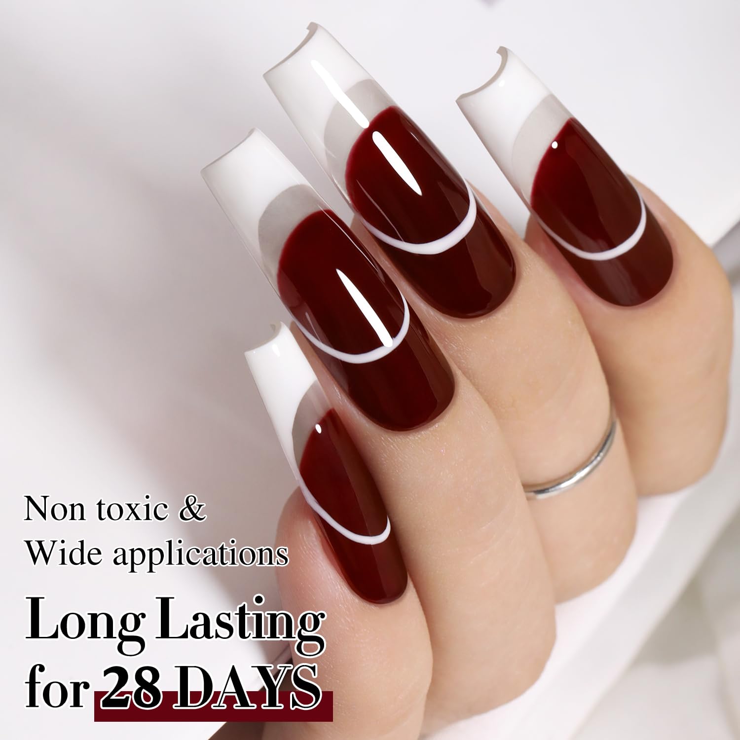 Double Rhythm gel curing under LED lamp conveying quick harden time and durable finish