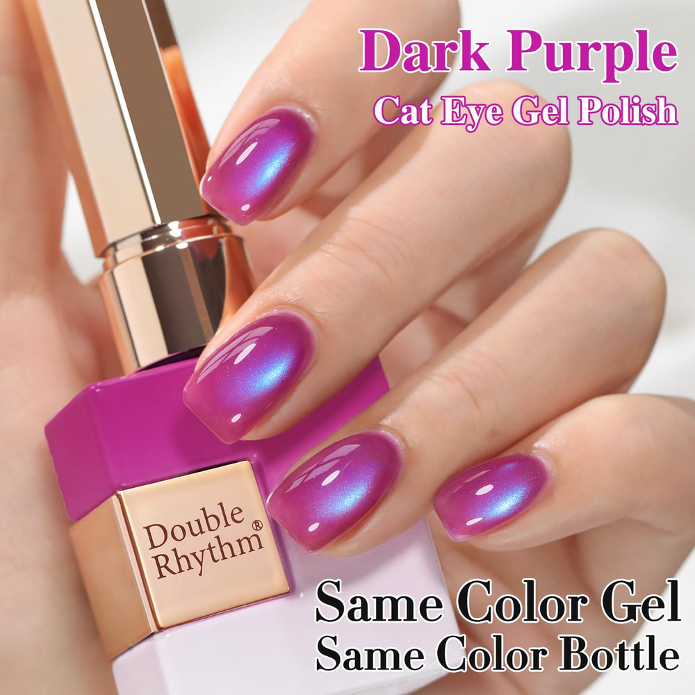 Double Rhythm swatches on fingers showing layered looks benefit: customizable finish