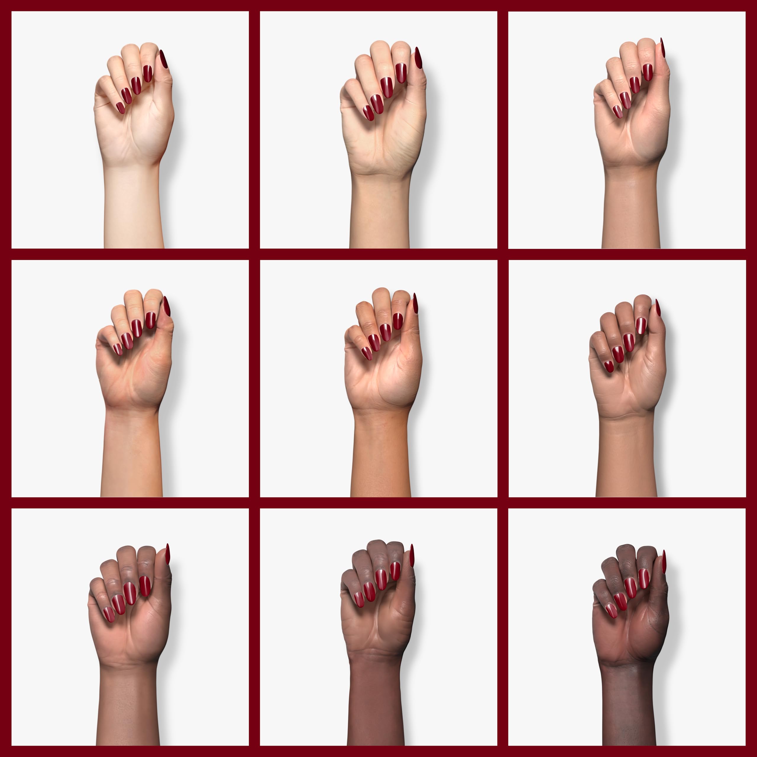 Double Rhythm on fingernails hand swatch showing glossy look and long-lasting color