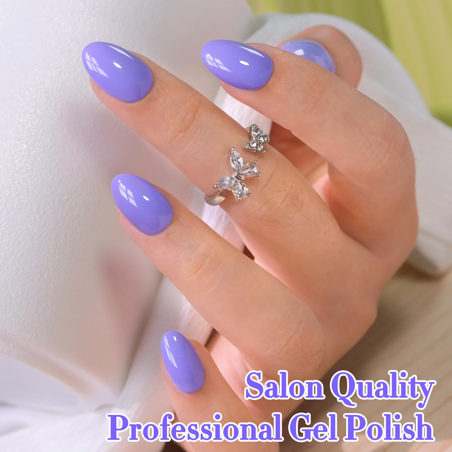 Double Rhythm French manicure example with deep lavender tips showing elegant pastel accents