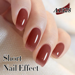 Double Rhythm brush stroke on nail showing smooth application and even coverage benefit