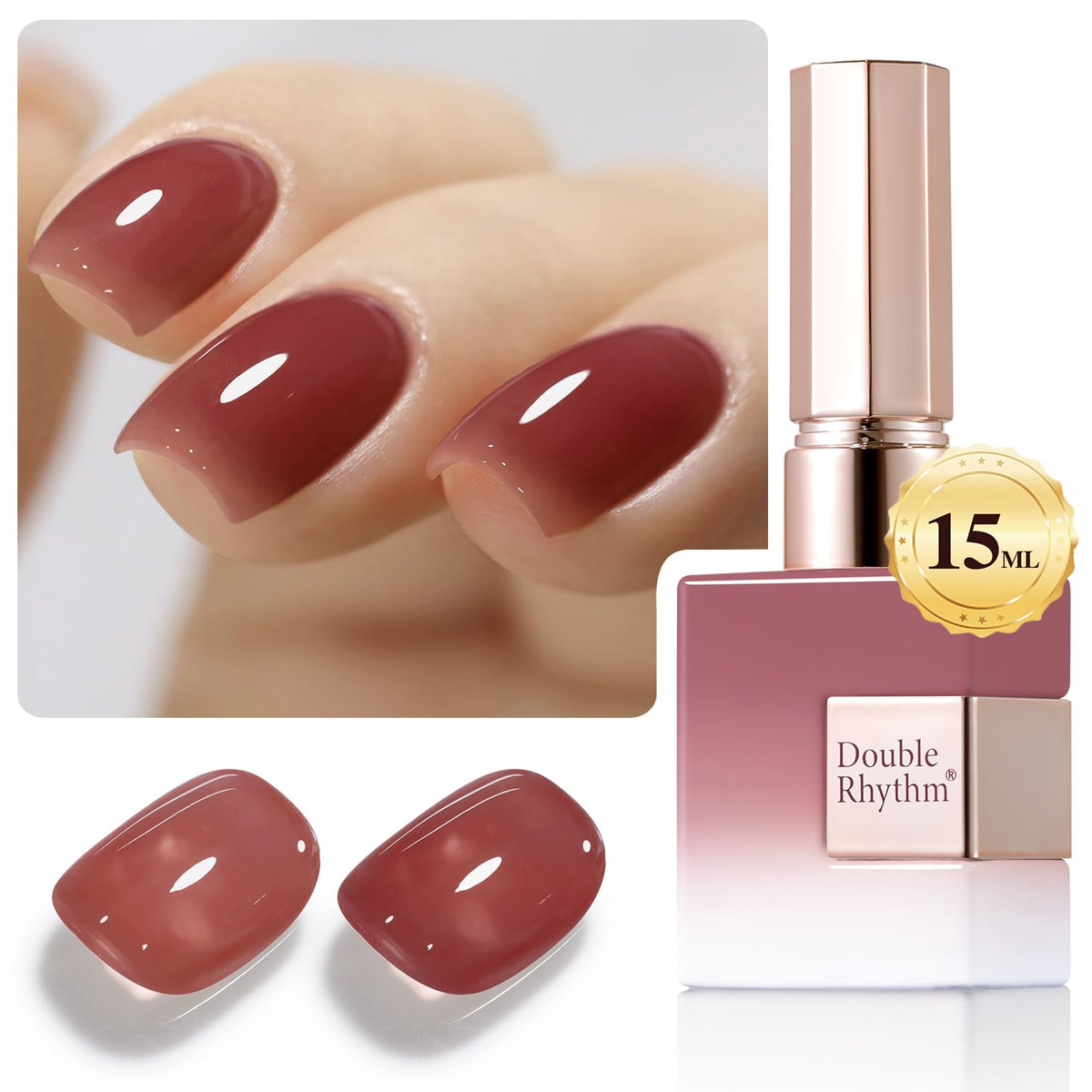 Double Rhythm front bottle view showing translucent deep purple, ideal for layered looks