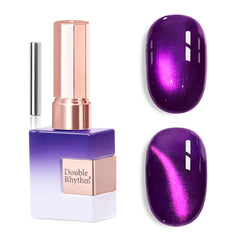 Double Rhythm bottle front view showing deep violet holographic gel polish benefit salon-quality finish