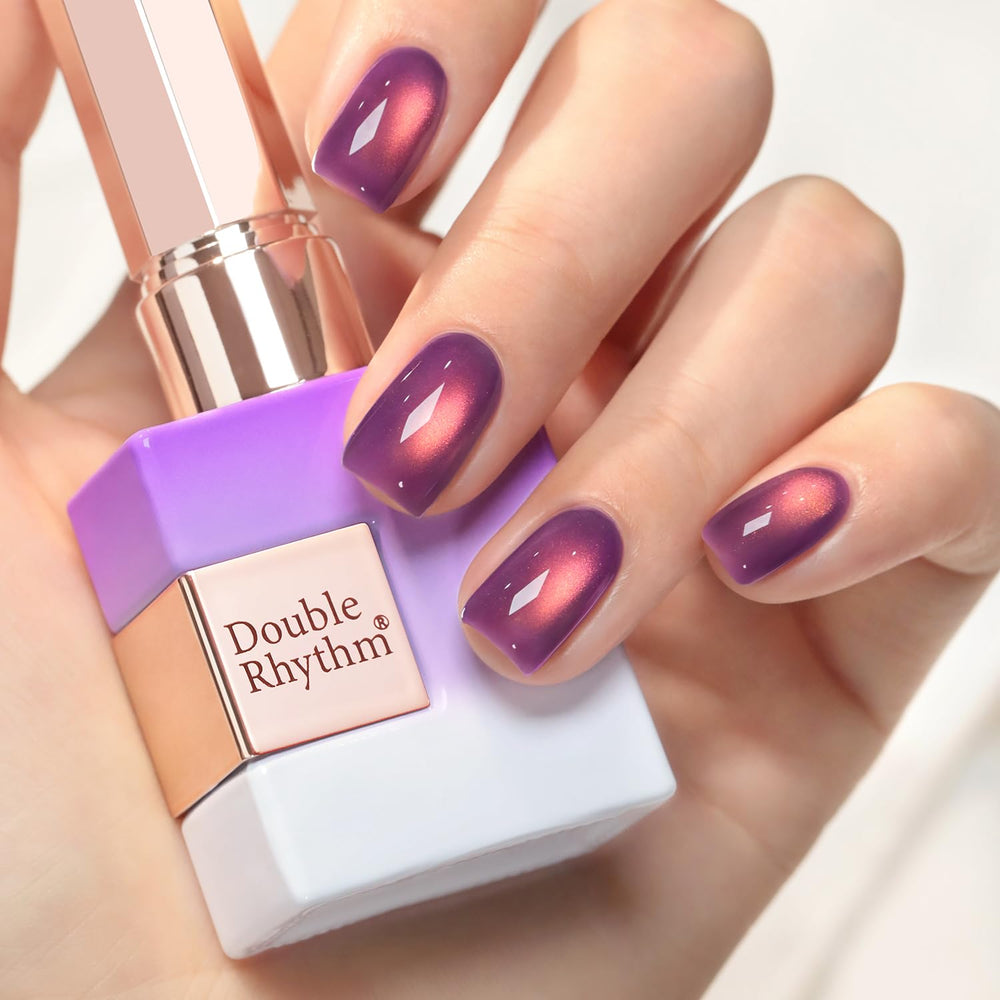 Double Rhythm on-nail swatch showing shimmer and depth benefit
