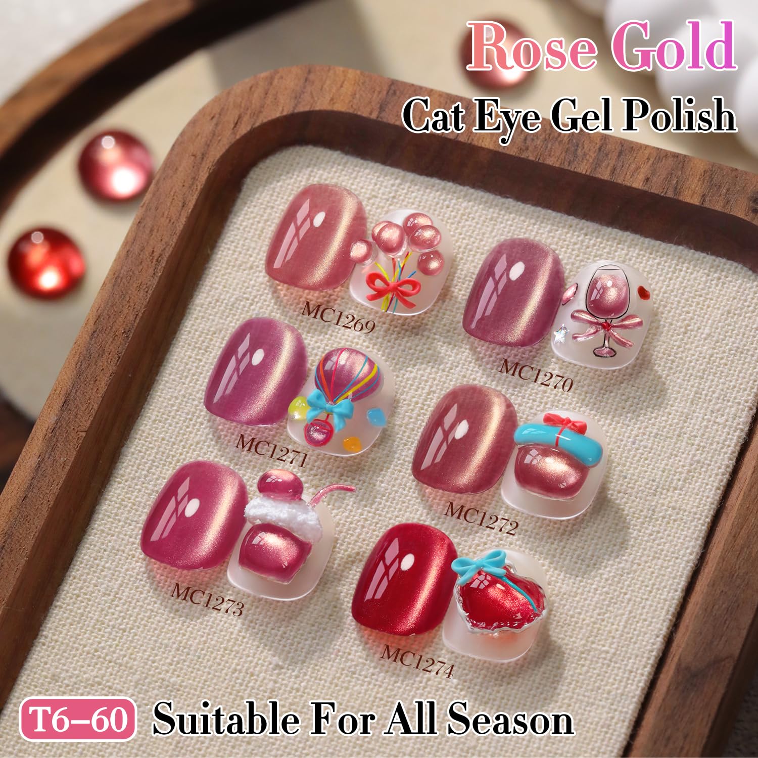 Double Rhythm on nail tip demonstrating finished glossy cat-eye manicure look