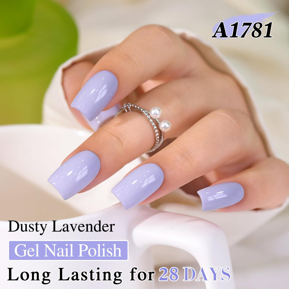 Double Rhythm dusty lavender brush stroke on white shows smooth application benefit