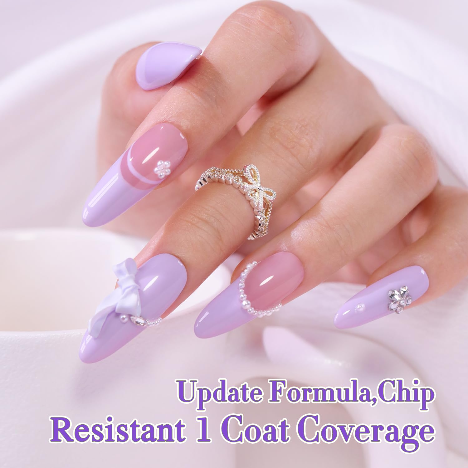 Double Rhythm French design demo showing delicate tips and professional look benefit