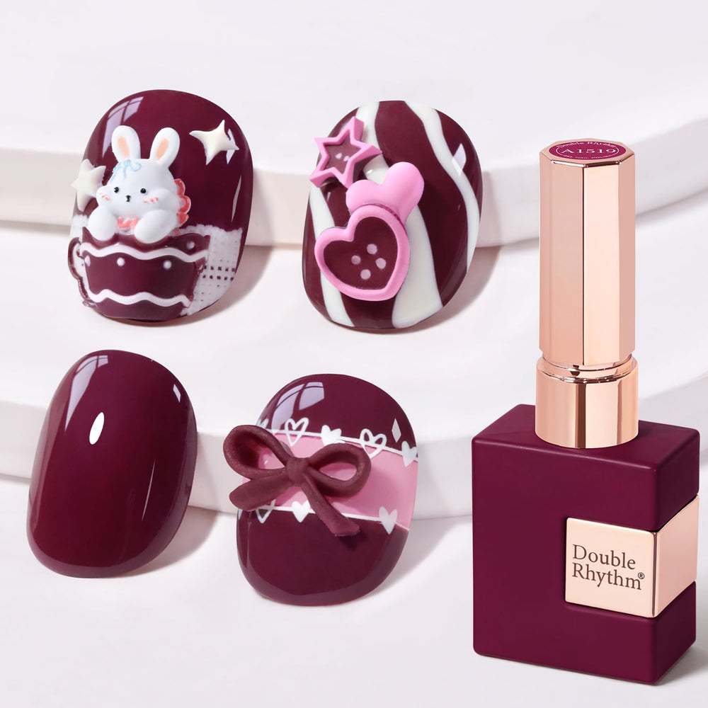 Double Rhythm front bottle Bean Burgundy A1519 shows tint and compact size for easy storage