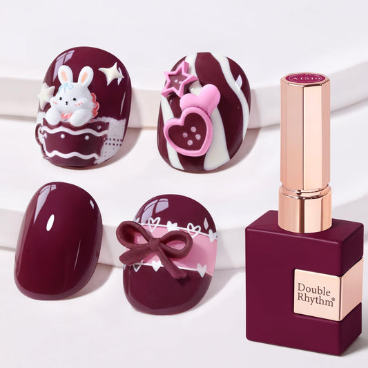 Double Rhythm front bottle Bean Burgundy A1519 shows tint and compact size for easy storage