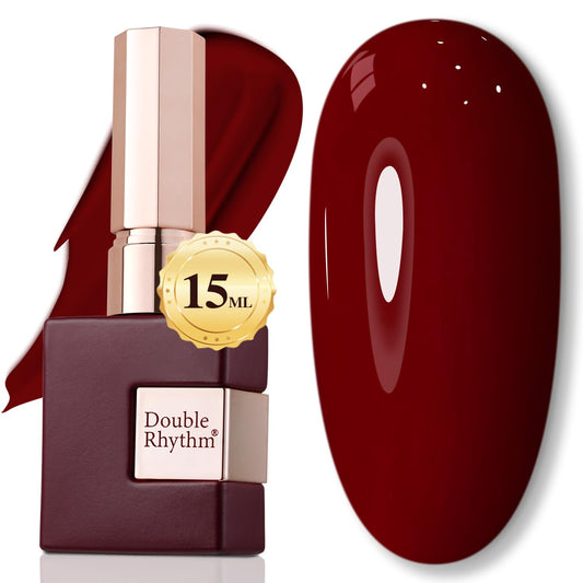 Double Rhythm bottle front view showing burgundy color and professional finish
