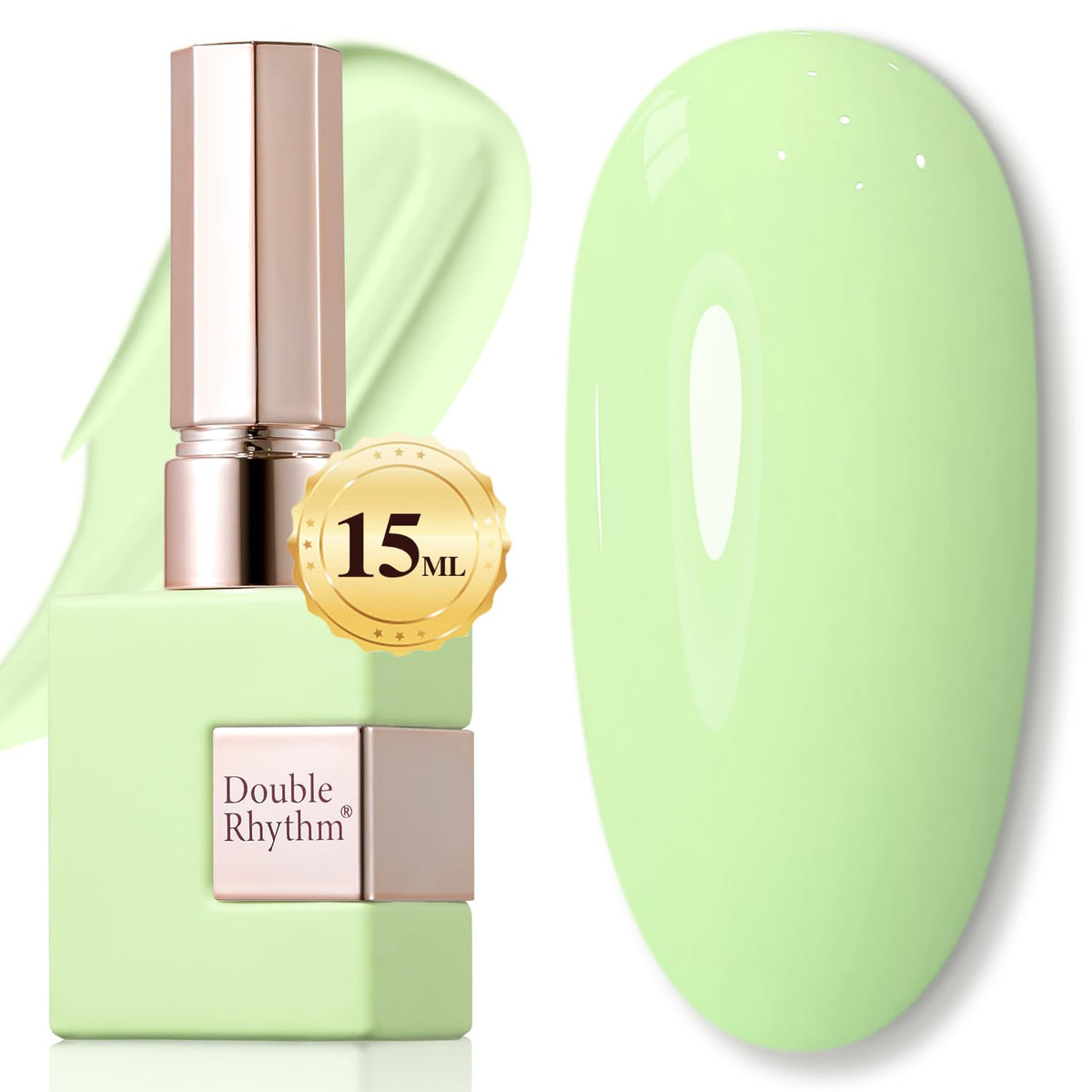 Double Rhythm front bottle green A1391 showing color and glossy finish