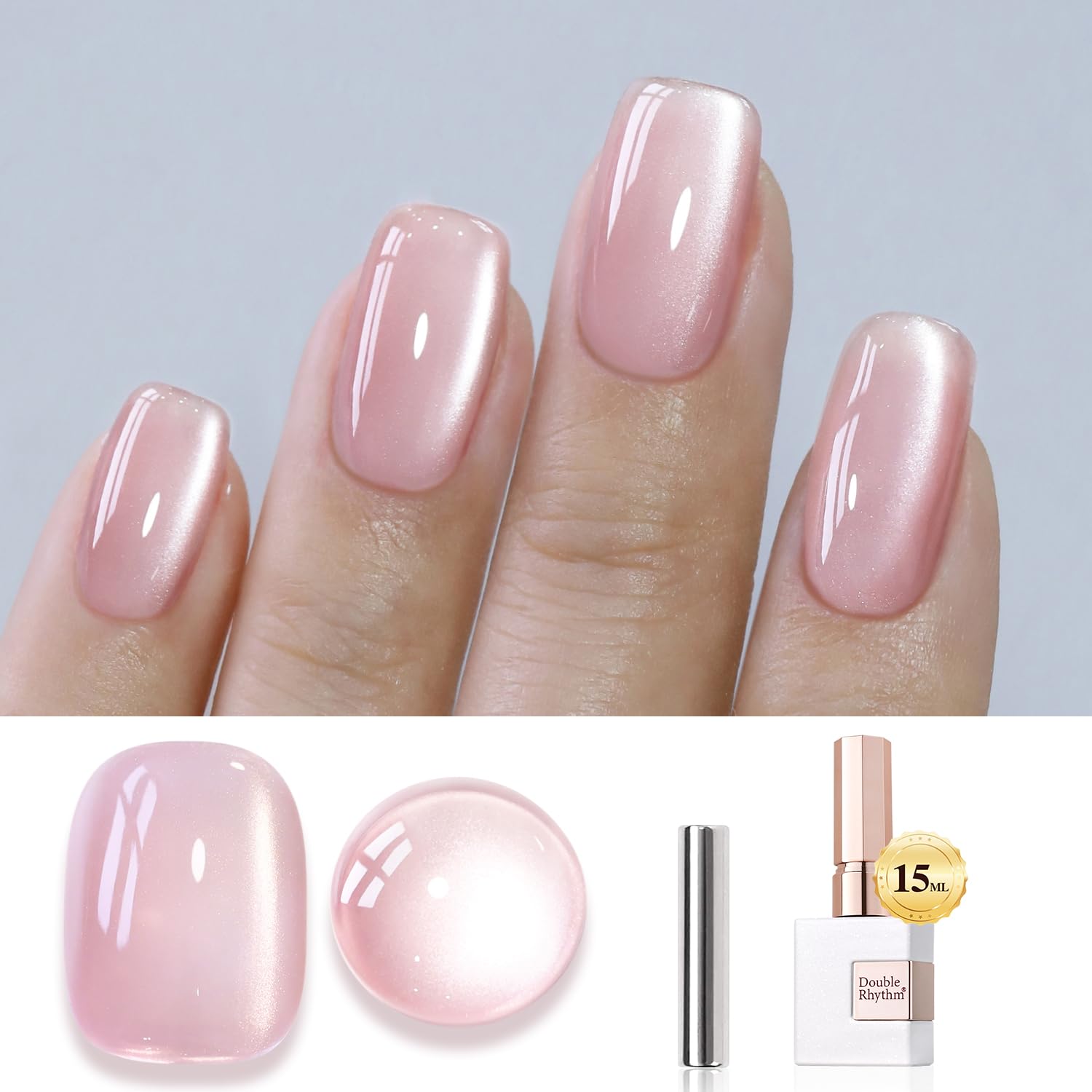 Double Rhythm front bottle showing jelly pink label and 15ml size benefit visible