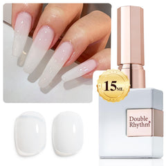 Double Rhythm front bottle milky A1367 showing sheer neutral tone and easy layering benefit