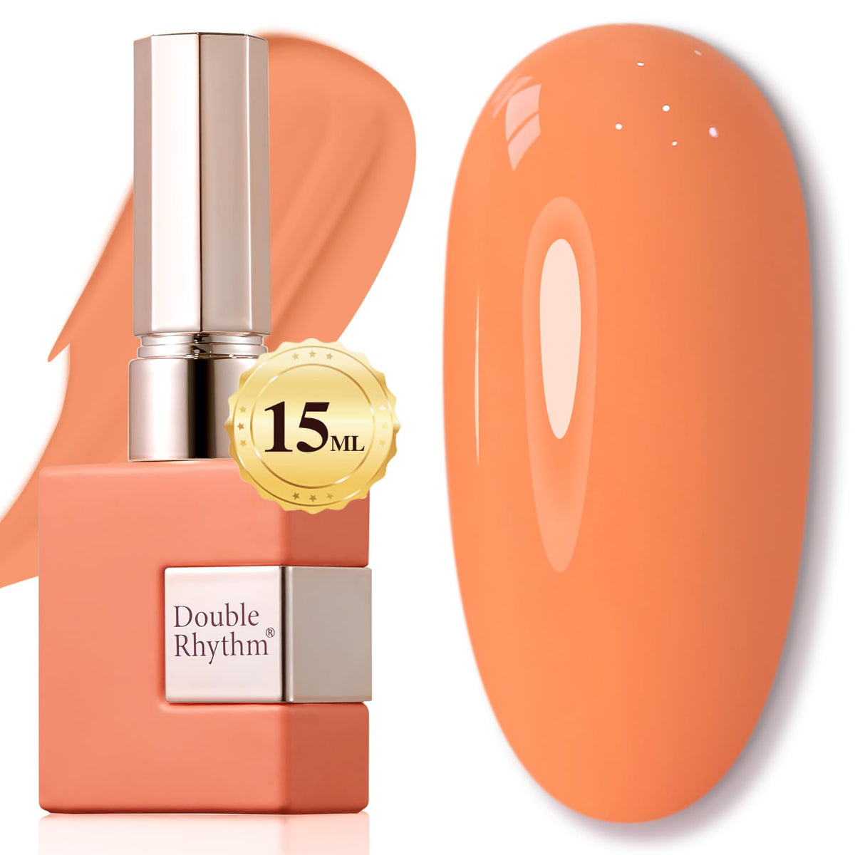 Double Rhythm front bottle milky orange showing color and gloss benefits