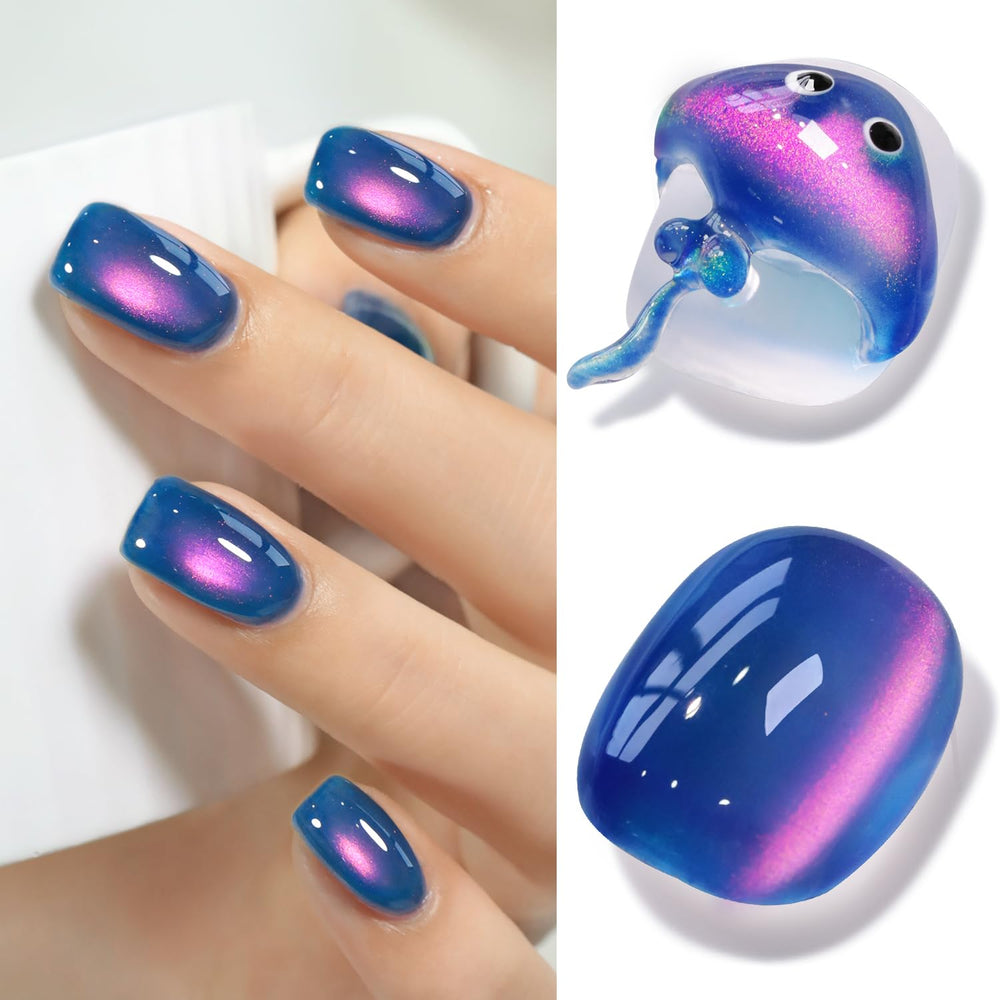 Double Rhythm front bottle showing navy MC1264 and magnetic shimmer benefit
