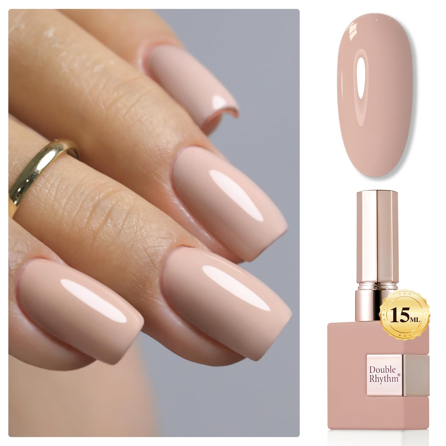 Double Rhythm front bottle showing Nude-A1333 shade and sleek packaging benefit