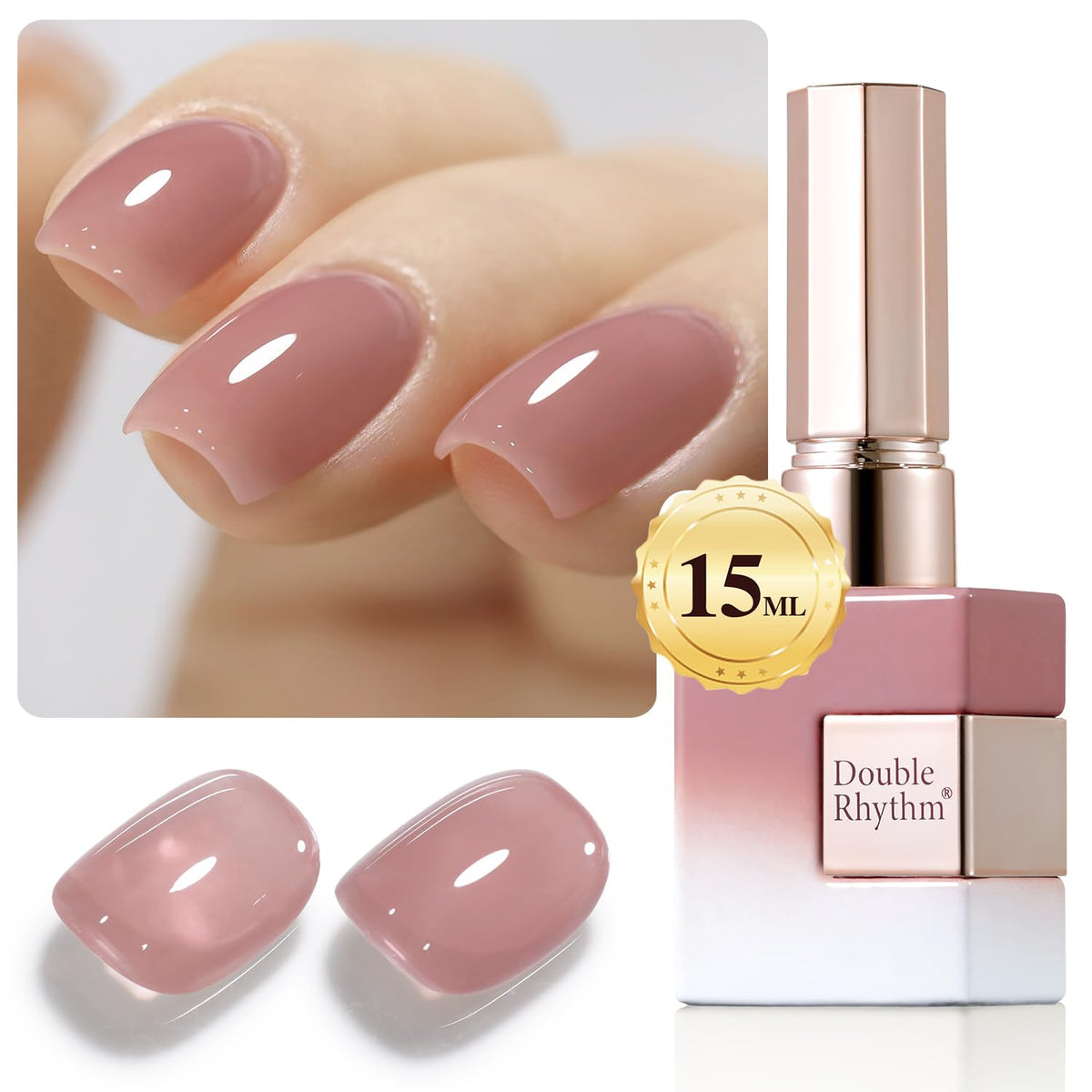 Double Rhythm front bottle Pink Lilac showing shade and glossy finish benefit