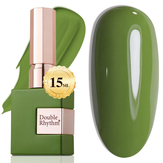 Double Rhythm front bottle showing sheer green shade and glossy finish