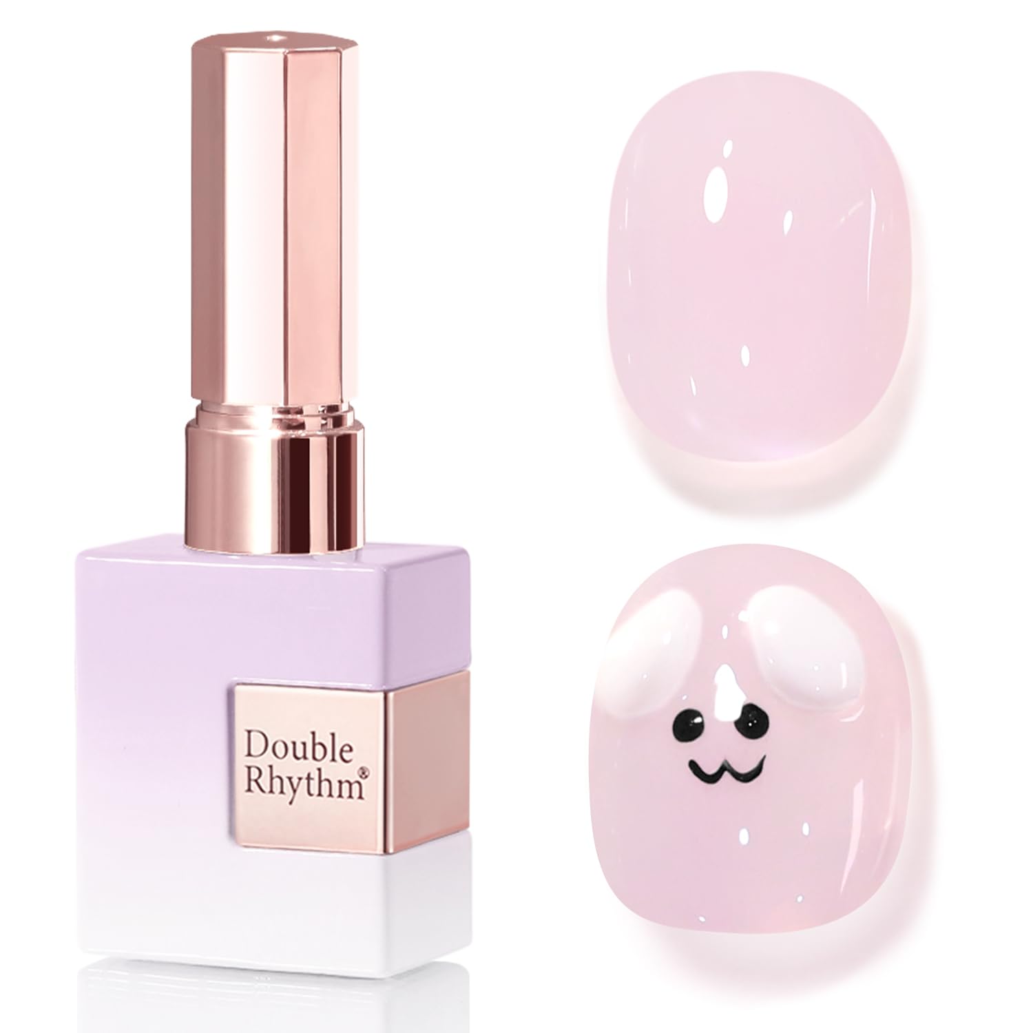 Double Rhythm bottle front view showing sheer purple shade and easy identification benefit