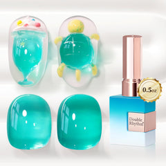 Double Rhythm front bottle showing teal jelly polish and correct shade
