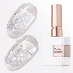 Double Rhythm front bottle showing reflective glitter and clear gel finish benefits