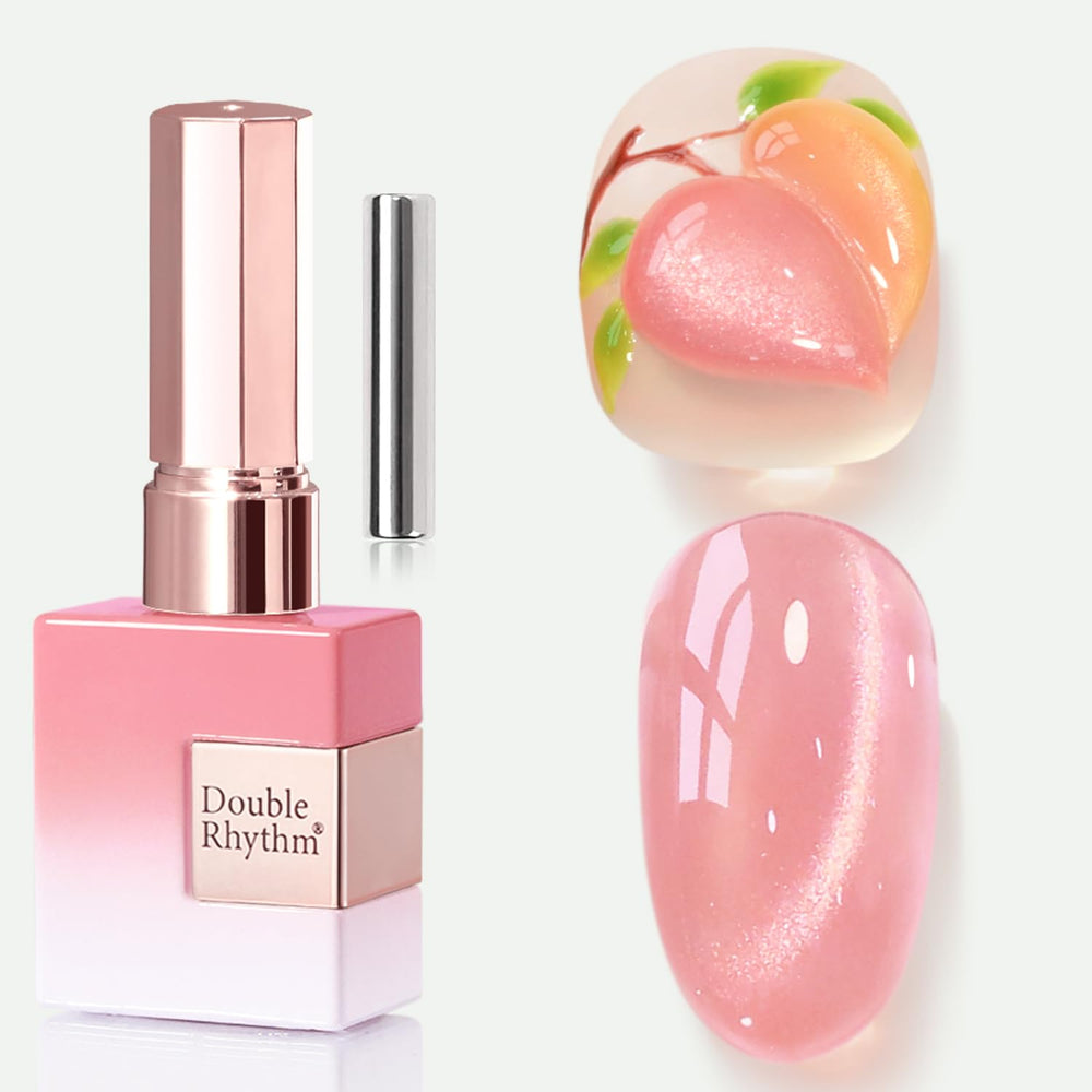Double Rhythm front bottle showing holographic jelly polish, easy magnetic effect