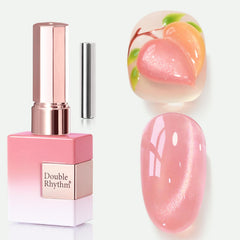 Double Rhythm front bottle showing holographic jelly polish, easy magnetic effect