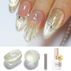 Double Rhythm front bottle view showing holographic jelly polish and brand