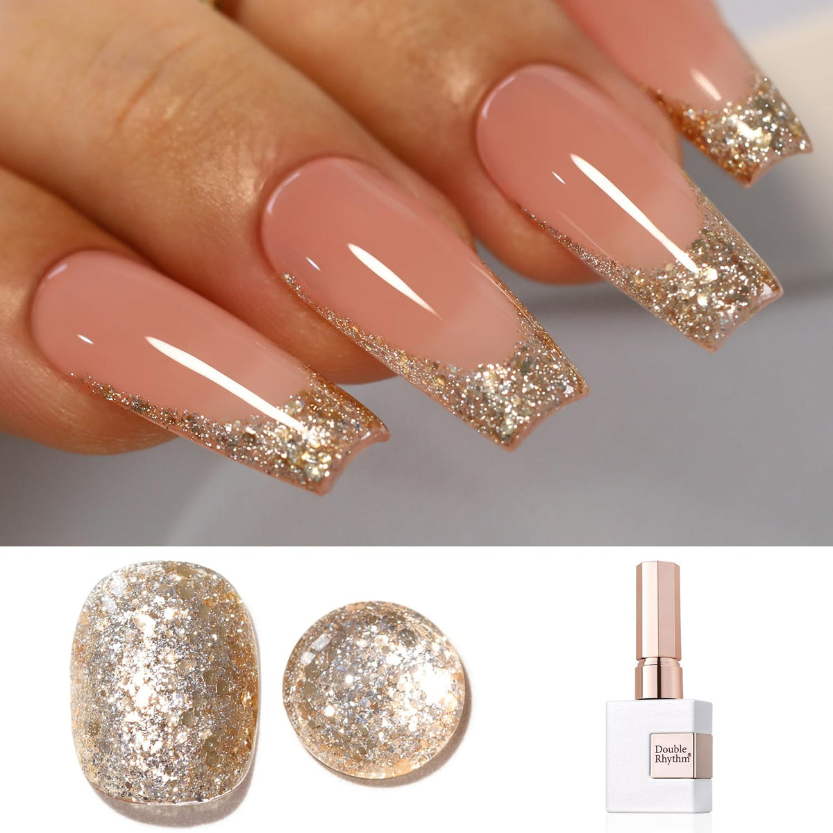 Double Rhythm front bottle showing holographic glitter and 15ml size benefit