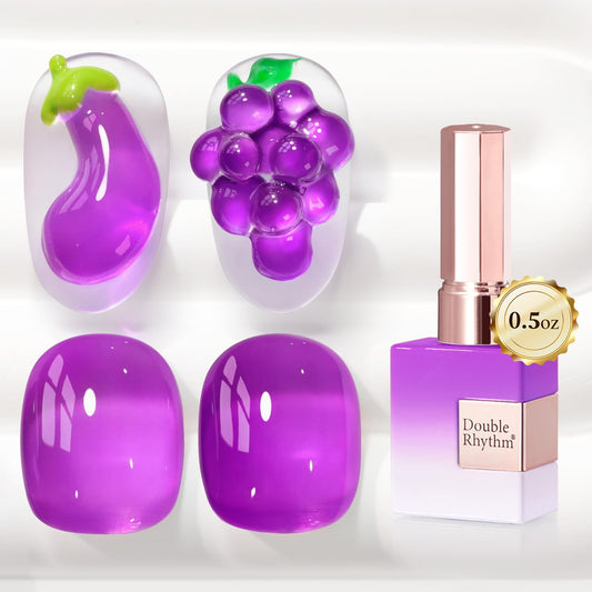Double Rhythm front bottle view showing jelly pastel purple color and sleek label, appealing presentation