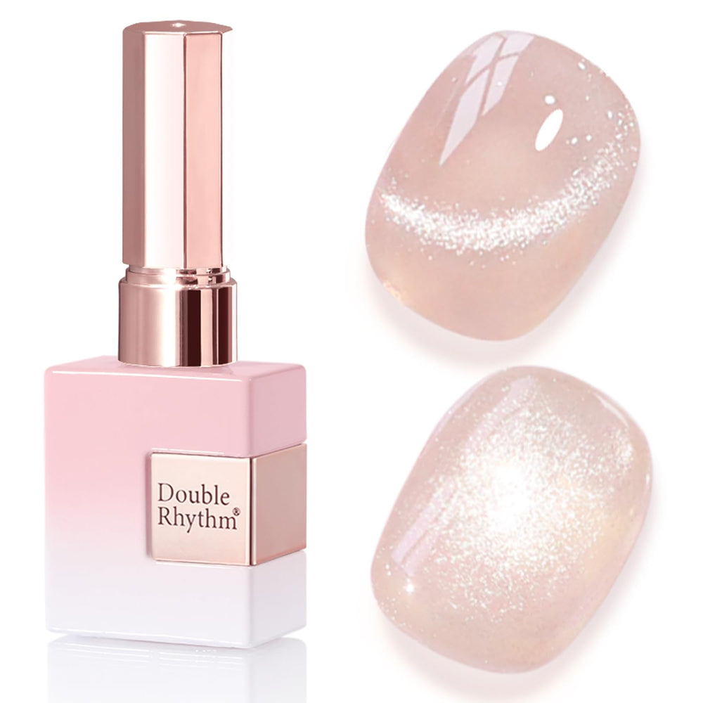 Double Rhythm front label showing nude pink bottle and brand clarity benefit
