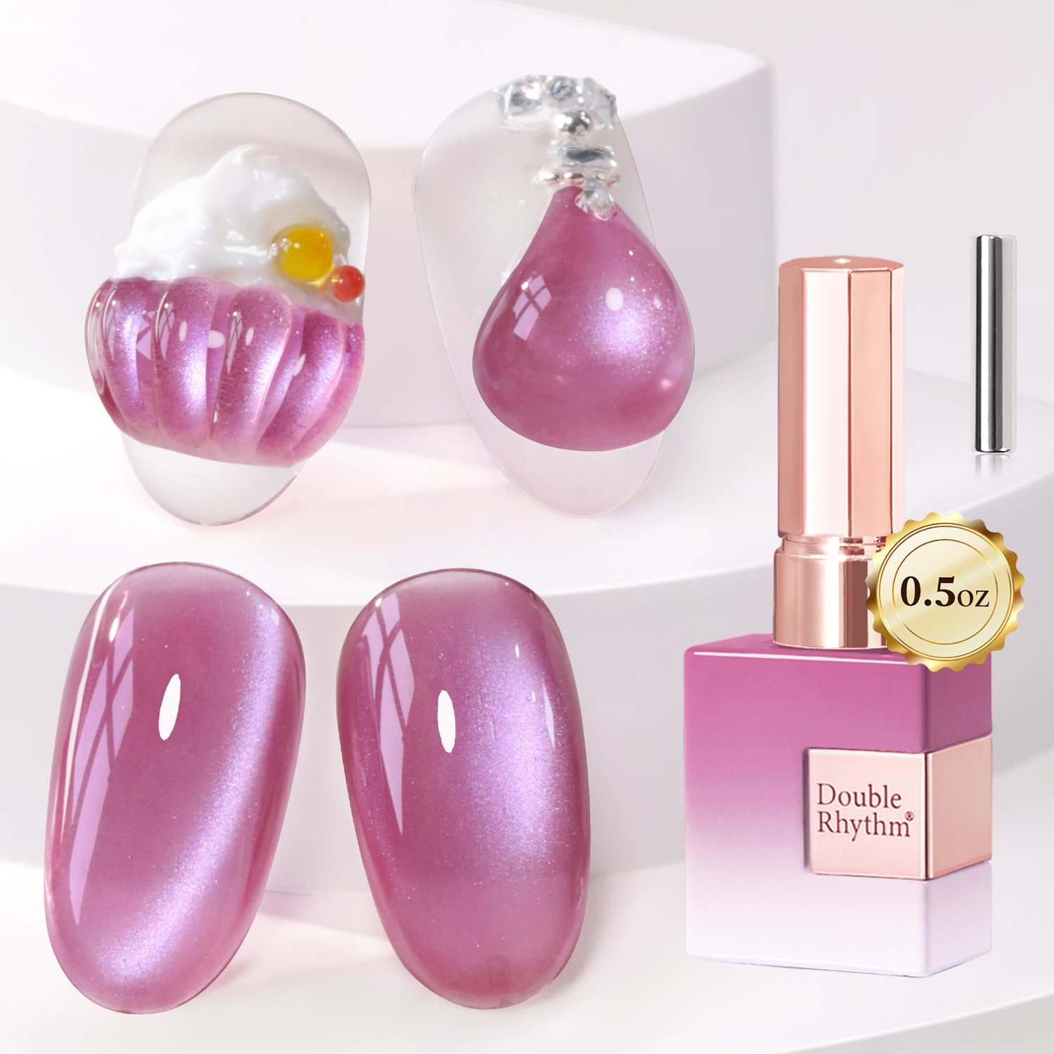 Double Rhythm bottle front packaging showing 15ml size and purple-pink hue for clear identification