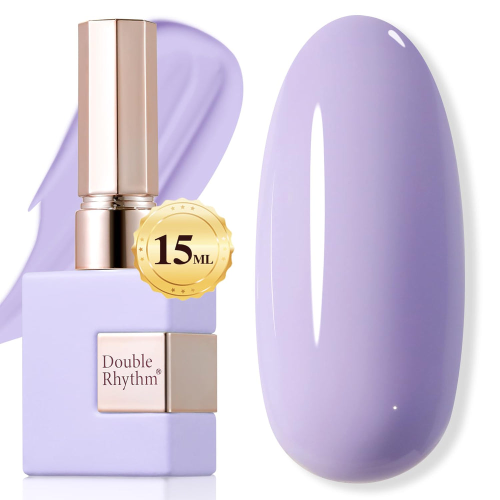 Double Rhythm front bottle view showing purple lilac color and glossy finish benefit