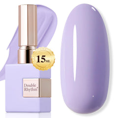 Double Rhythm front bottle view showing purple lilac color and glossy finish benefit