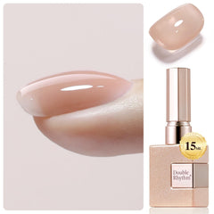 Double Rhythm front packaging showing 15ml bottle and light nude gel benefits