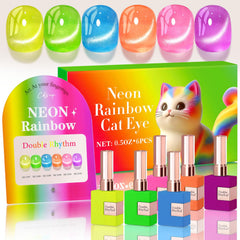 Double Rhythm front packaging showing six neon gel bottles and kit benefits