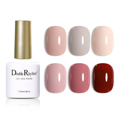 Double Rhythm front packaging showing the six pastel gel bottles and kit benefits