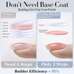 Double Rhythm brush applying gel on nail demonstrating easy precise application