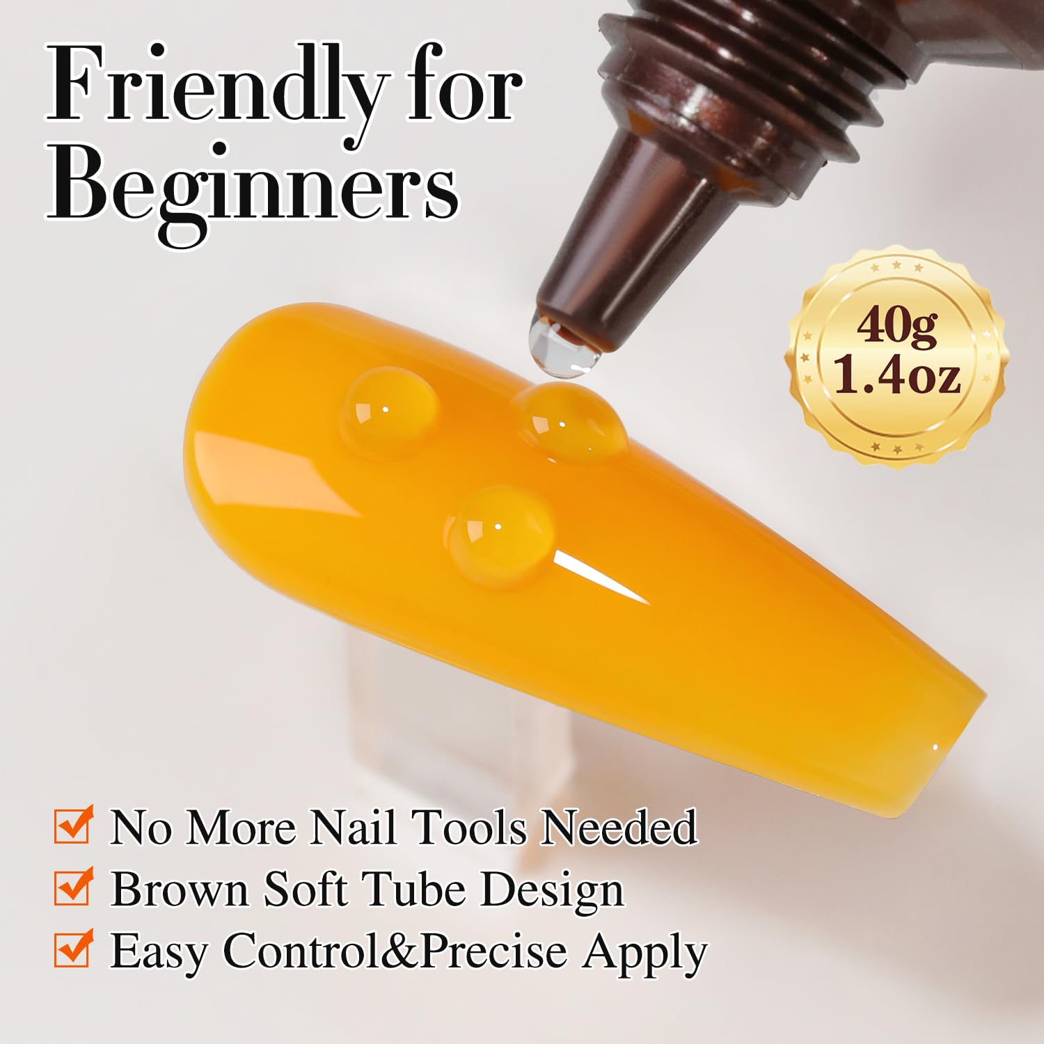 Double Rhythm gel applied to practice tip illustrating easy shaping for beginners
