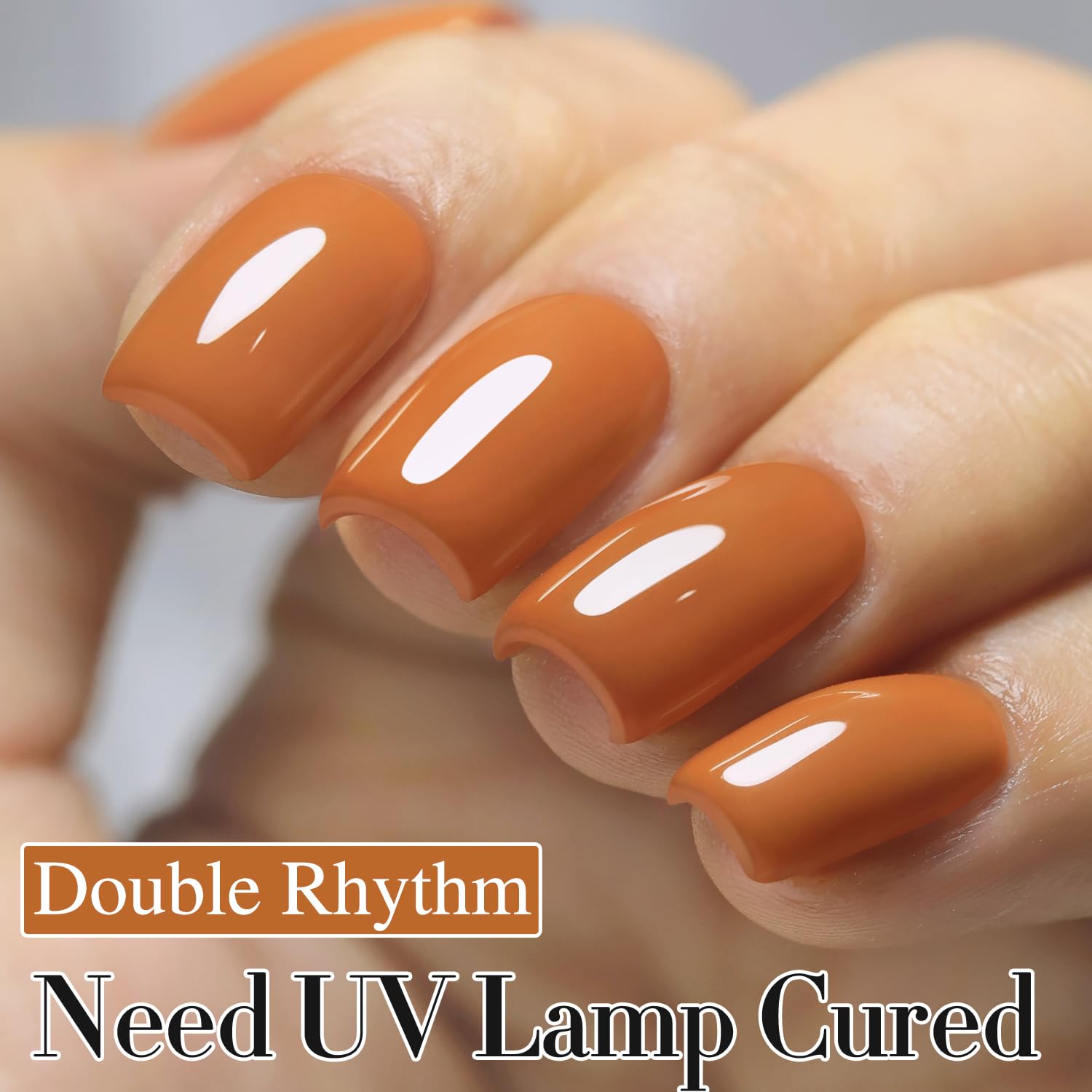 Double Rhythm gel texture swatch illustrating buildable translucent finish benefit